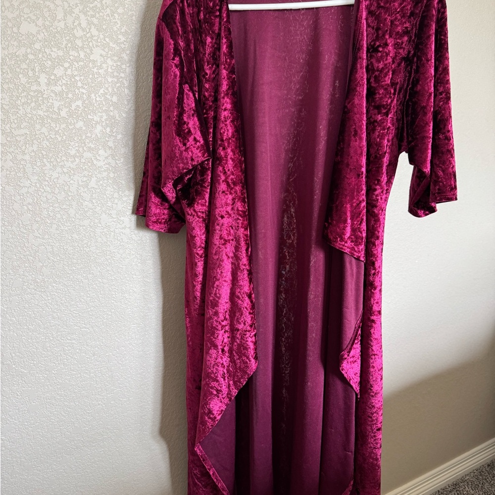 Velvet Pink Drape Cardigan
